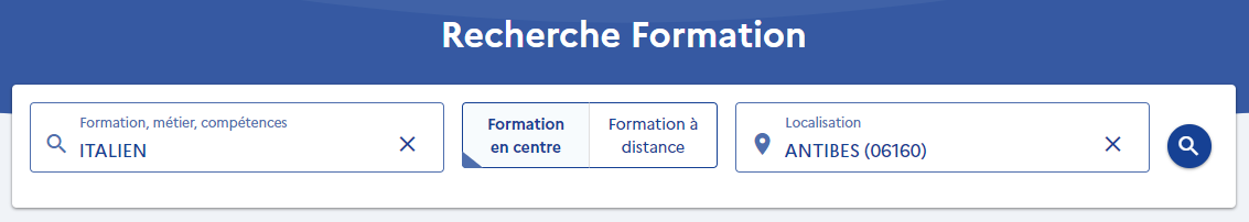 critères de recherche moncompteformation.fr